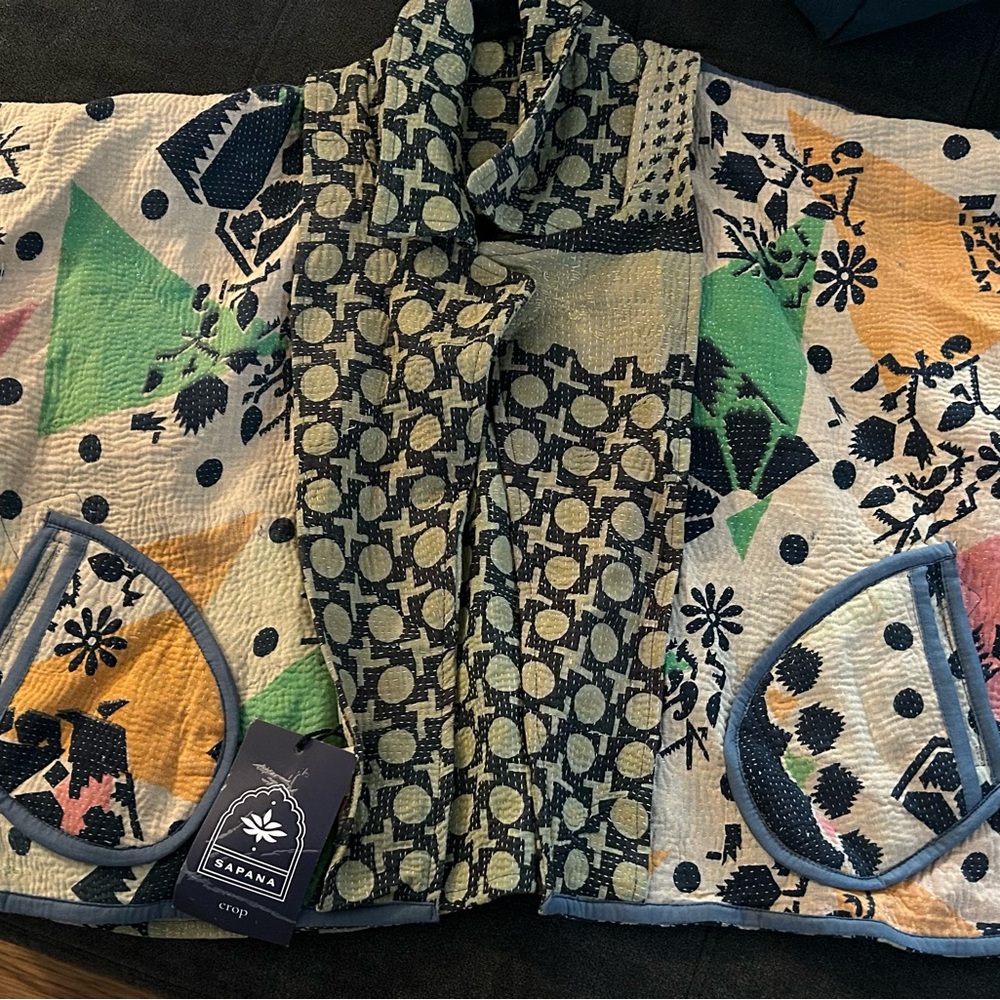 Sapana Multicolor Quilted/Patchwork Jacket/Vest